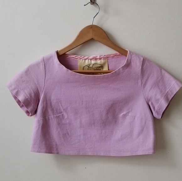 Tops - Hand-Made pink crop top